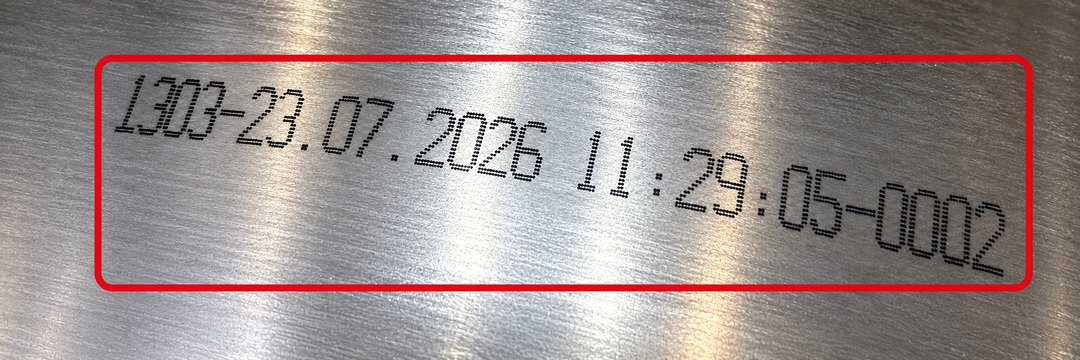 Los-Nummer bei Gebinde „KEG“ (rot markiert)